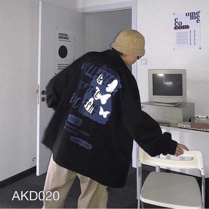 Áo khoác dù cardigan unisex form rộng nam nữ
