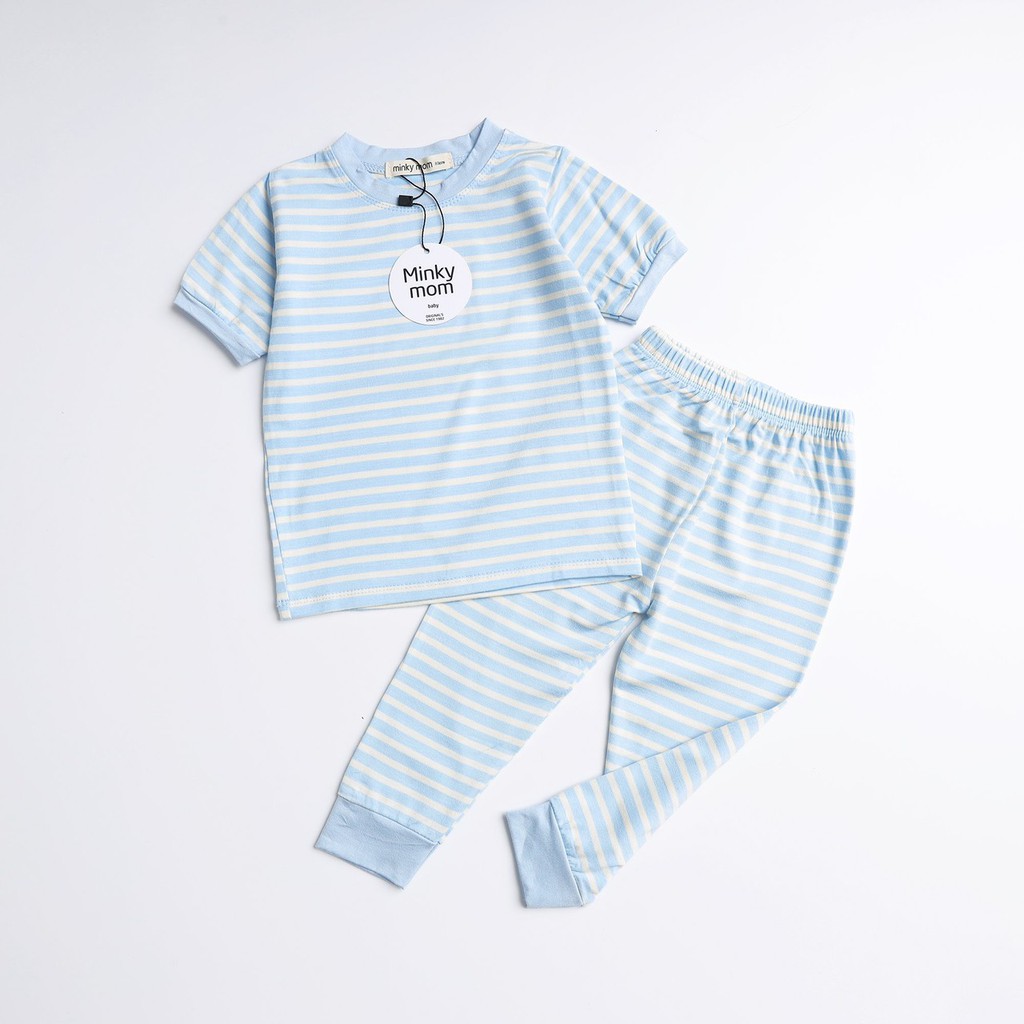 Bộ đồ sọc áo ngắn - quần dài Minky Mom [ CHÍNH HÃNG ] cho bé trai, bé gái cotton 100%