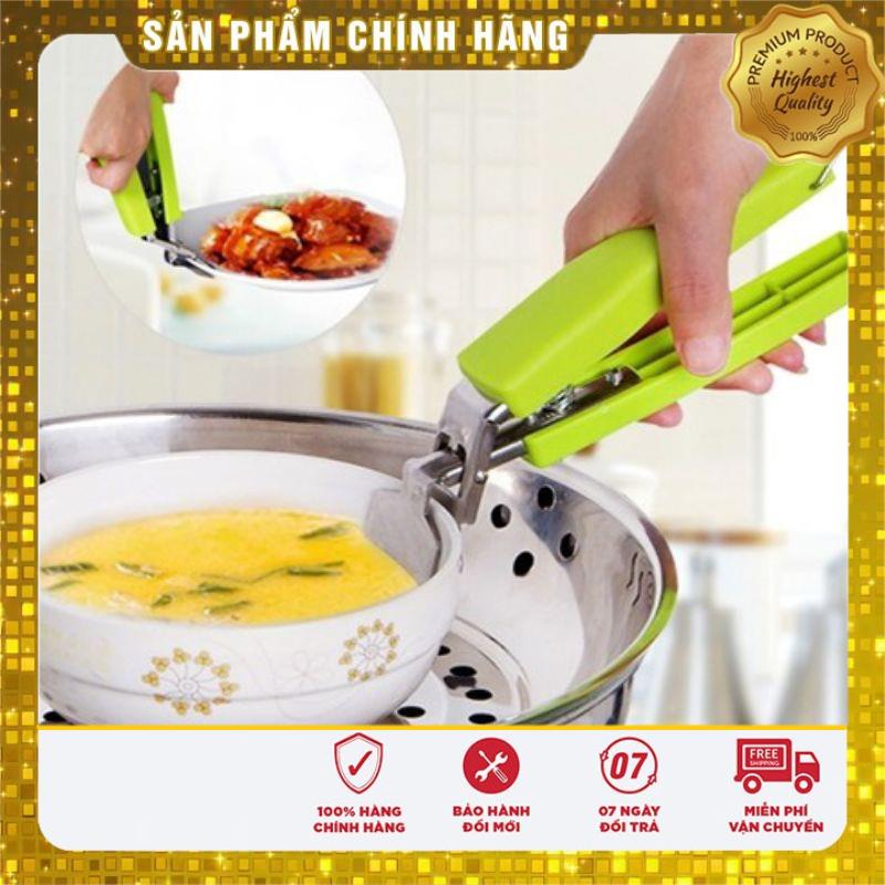 Dụng cụ gắp nóng thức ăn cán xanh _ đồ dùng nhà bếp