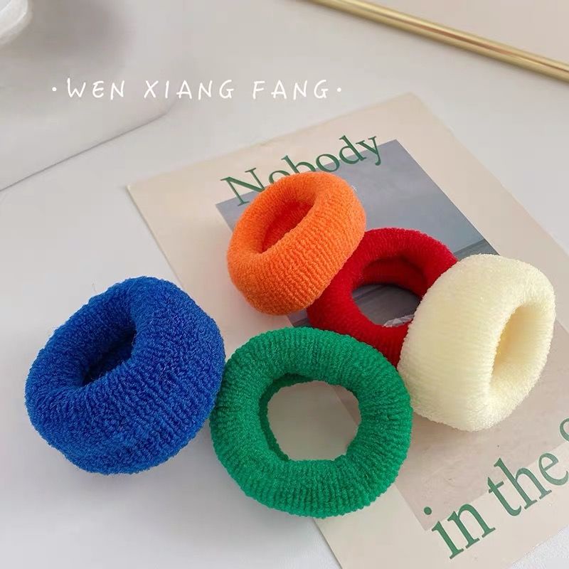 Set 5 dây buộc tóc cao su màu sắc ngọt ngào phong cách Hàn Quốc cho nữ