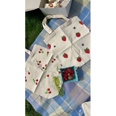 TÚI TOTE DECOR • DÂU - CHERRY •