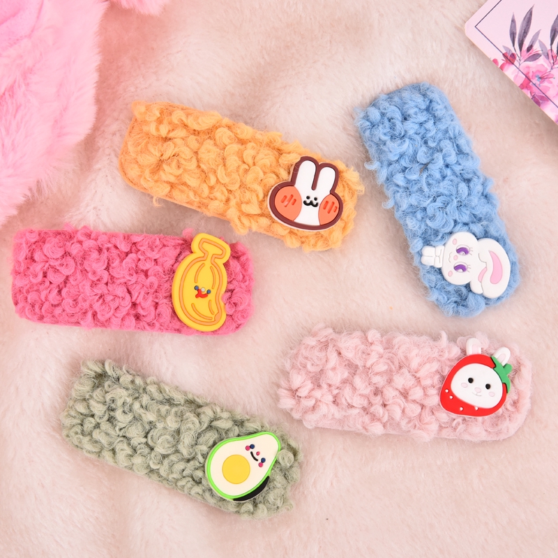 Girls Plush Imitation Lamb Hair Clip Cute Hair Pin Hair Barrette Accessories