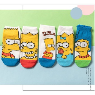 Set 5 đôi tất vớ socks cổ ngắn gia đình Simpson
