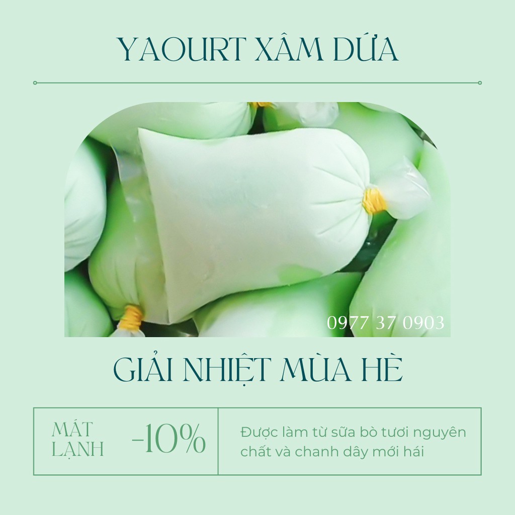 Yaourt Xâm Dứa (sữa chua bịch) nhà làm - 100% từ sữa bò tươi nguyên chất và chanh dây tự nhiên