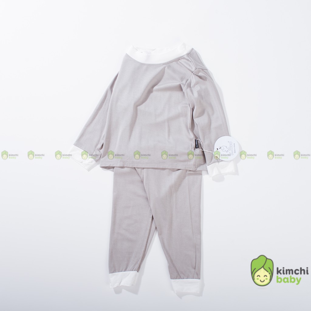 Đồ Bộ Bé Trai, Bé Gái KIMCHIBABY Vải Thun Lạnh Cổ Cao 1CM Phối Viền, Bộ Quần Áo Trẻ Em Thu Đông KWTD2106