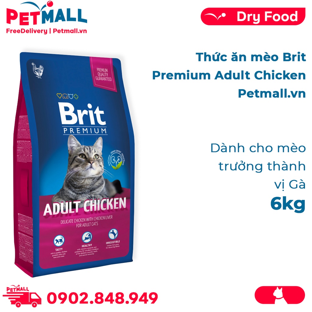 Thức ăn mèo Brit Premium Adult Chicken 6kg thumbnail