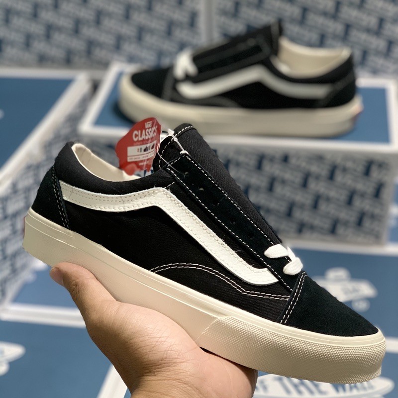 Giày Thể  Thao Van Đen sọc Trắng Nam Nữ  Chuẩn Box Xanh