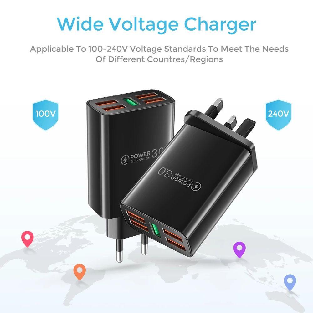Bộ Sạc Nhanh 5 Cổng USB Thiết Kế Nhỏ Gọn Tiện Dụng Cho Điện Thoại Di Động