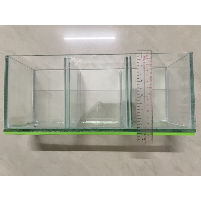 Bể cá, hồ cá 3 ngăn, 3 trong 1 để bàn dùng nuôi kiểng betta kích thước dài 33 cm, rộng 11 cm, cao 13 cm