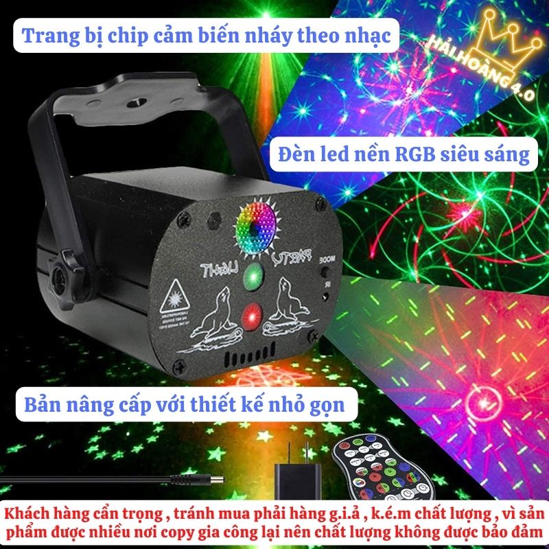 Đèn Laser Phòng Bay, Đèn Bay Phòng Theo Nhạc Có Hình Dùng Cho Phòng Karaoke Sân Khấu