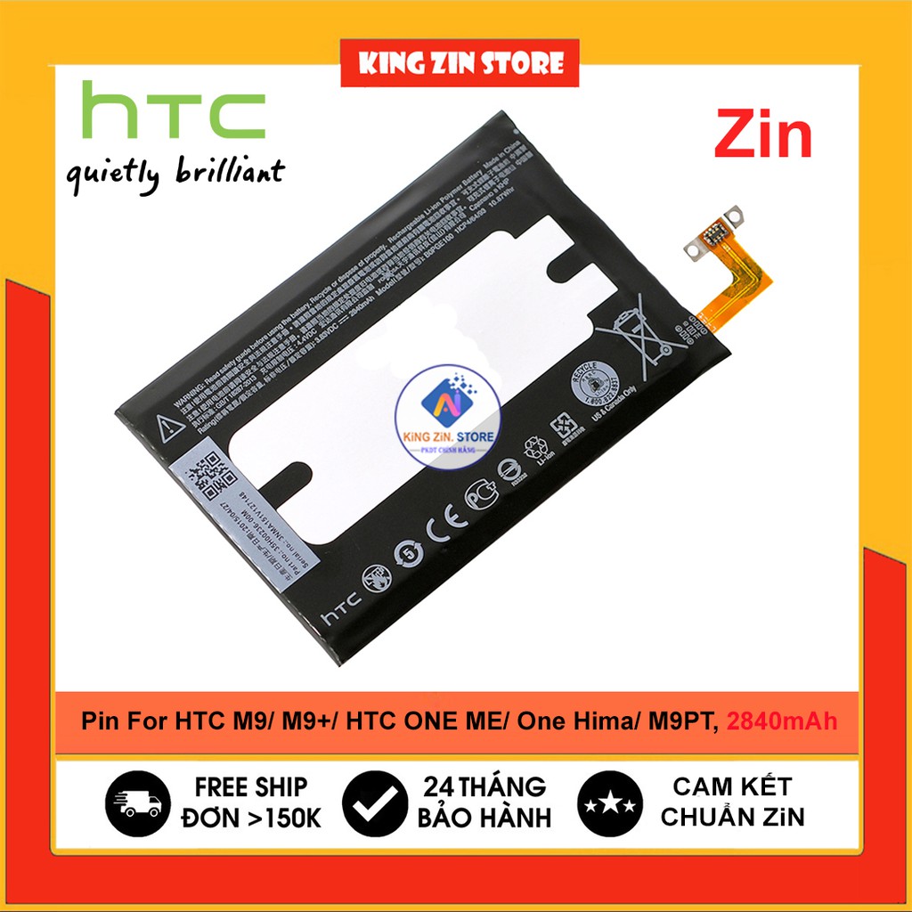 Pin HTC One M9/ M9+/ HTC ONE ME/ One Hima/ M9PT (BOPGE100) dung lượng 2840mAh - Chính Hãng 100%