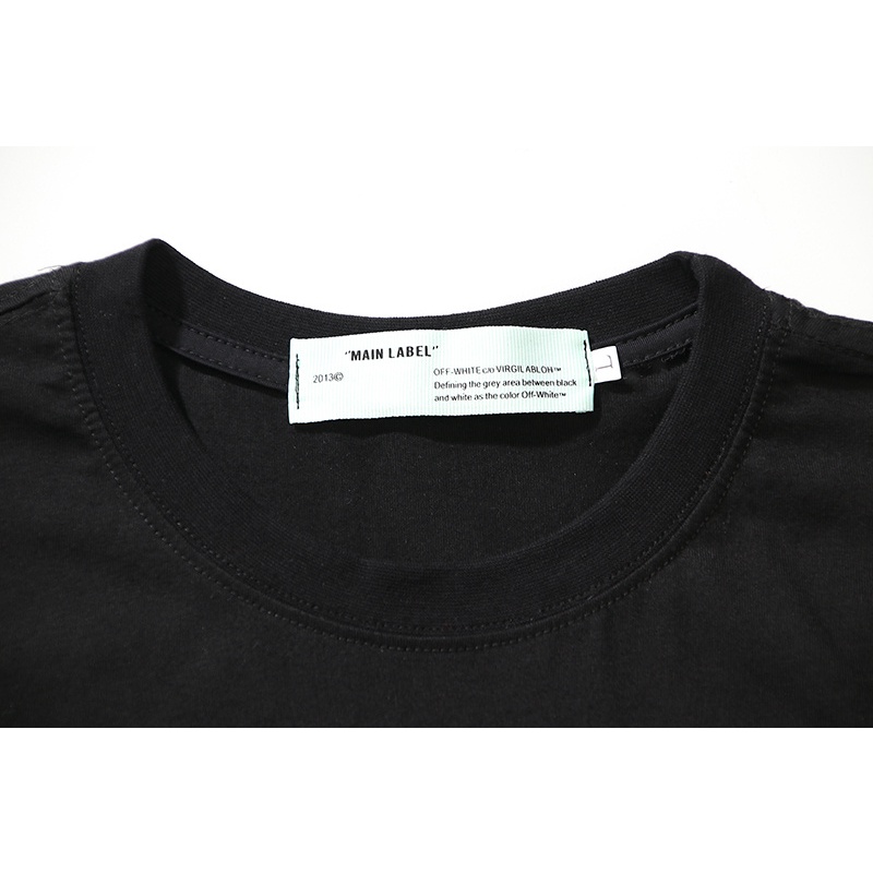 Áo thun cotton tay ngắn in chữ ow phong cách cổ điển thời trang cho nam và nữ
