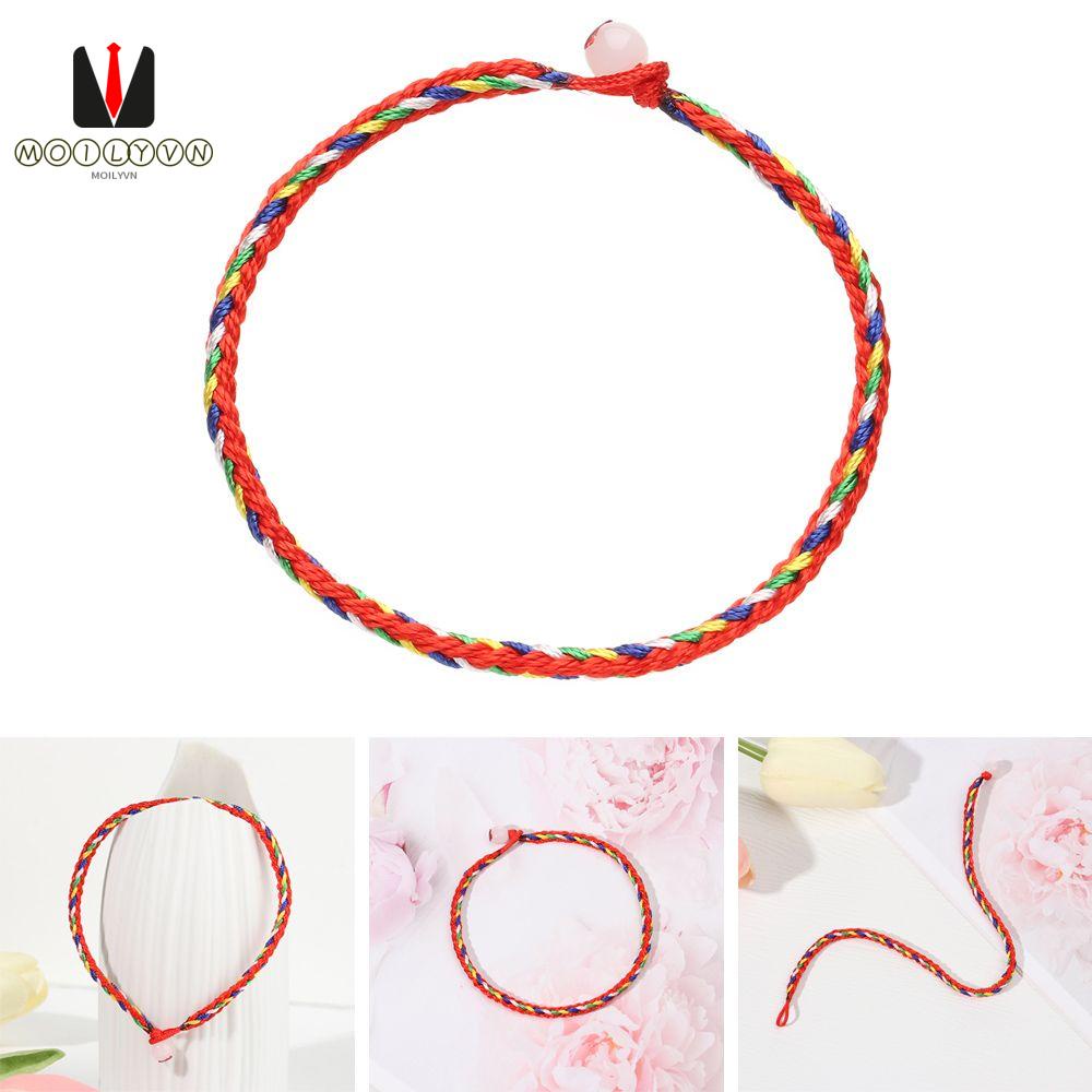 Vòng Tay Dây Bện Thủ Công Màu Đỏ Phong Cách Bohemian Thời Trang Cho Cặp Đôi