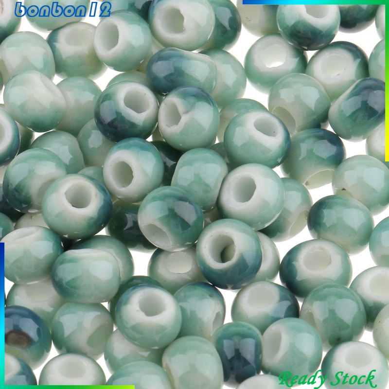 Set 100 Hạt Gốm Tròn Nhiều Màu Sắc Dùng Làm Trang Sức Diy 1