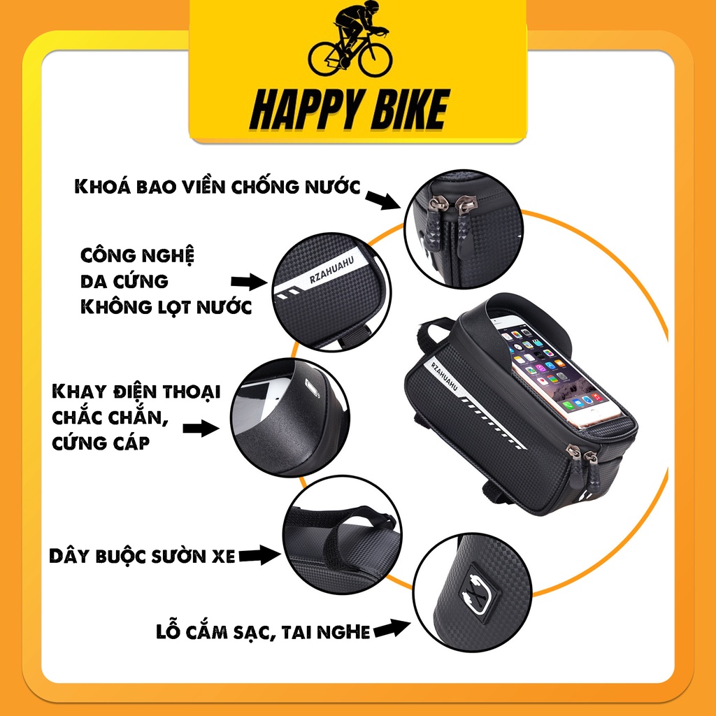 Túi xe đạp thể thao treo gắn sườn chống nước HAPPY BIKE