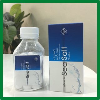 Viên Muối Tinh SEASALT NaCl 0,9%, Viên Muối Sinh Lý Tự Pha Dung Dịch Nước Muối Dễ Dàng, Súc Miệng Hàng Ngày – Lọ 50 Viên