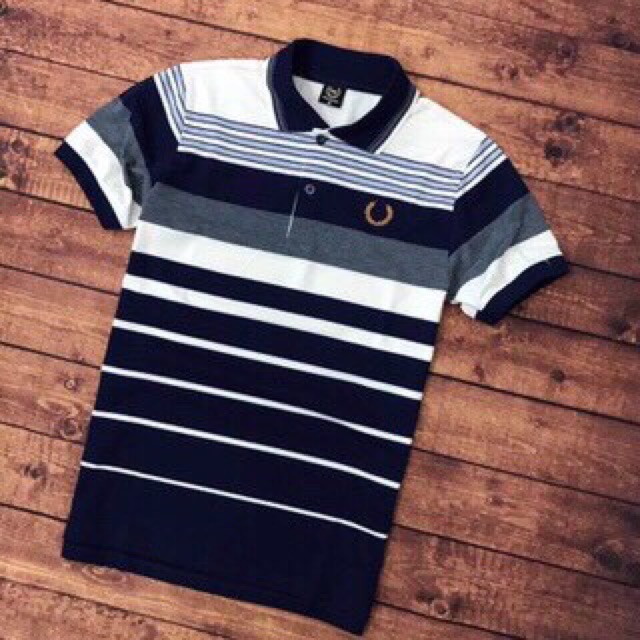 Áo thun sọc ngang cổ bẻ | BigBuy360 - bigbuy360.vn