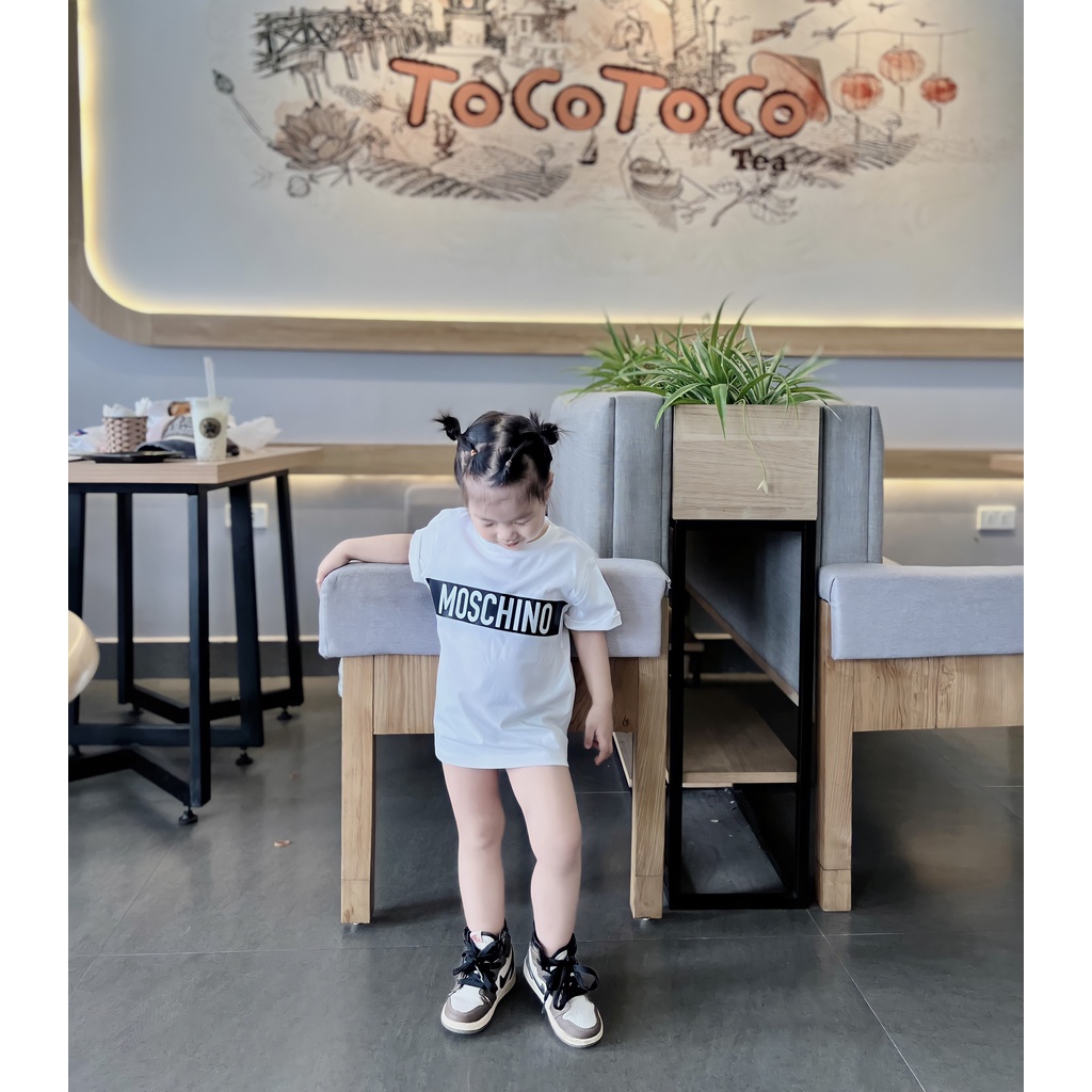 Áo thun moschino basic black cho bé , áo phông trẻ em unisex , Kid_genZ