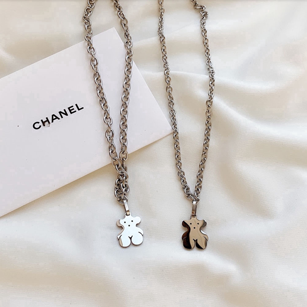 Dây Chuyền Mặt Hình Gấu Đơn Giản Cho Cặp Đôi