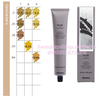 Nhuộm Tóc Davines Mask With Vibrachrom Mã Màu Vàng Ấm /3 (100ml) (cần mua thêm trợ nhuộm)
