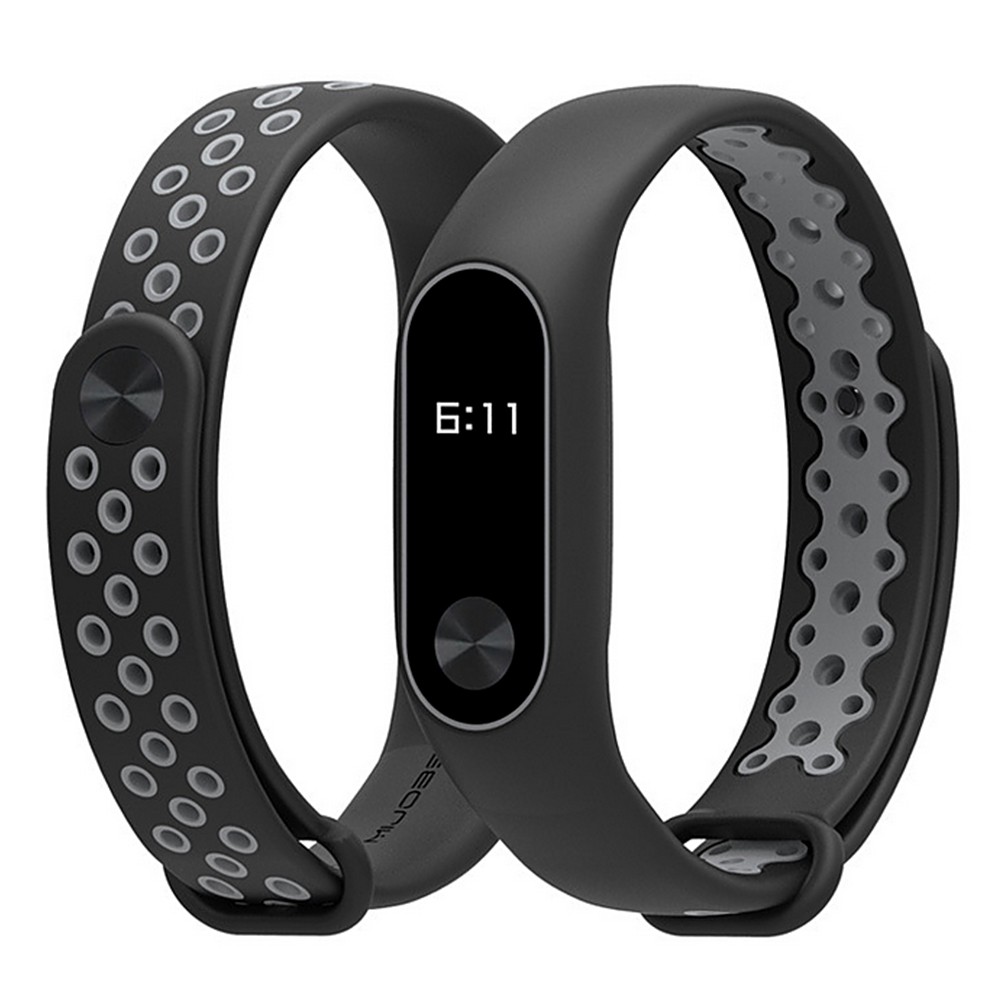 Dây đeo cổ tay thay thế cho Xiaomi Mi Band 2 chất liệu silicon 2 màu cao cấp