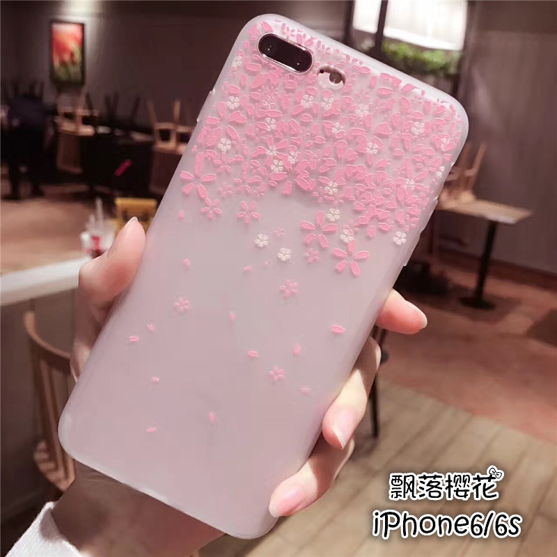 Ốp điện thoại silicon mềm họa tiết hoa anh đào cho IPhone 6 6s 7 8 Plus X XR XS Max