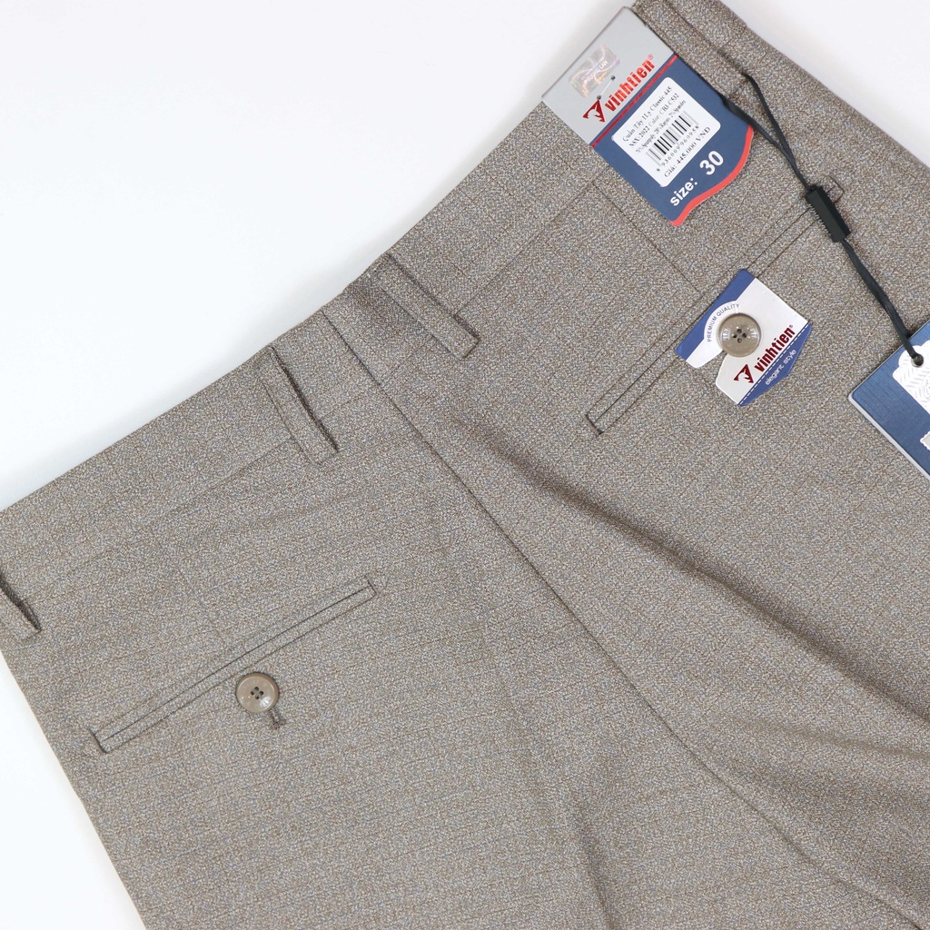 Quần Tây Nam Công Sở 1 Ly Classic Vĩnh Tiến Vải Giãn Nhẹ 445 - C532