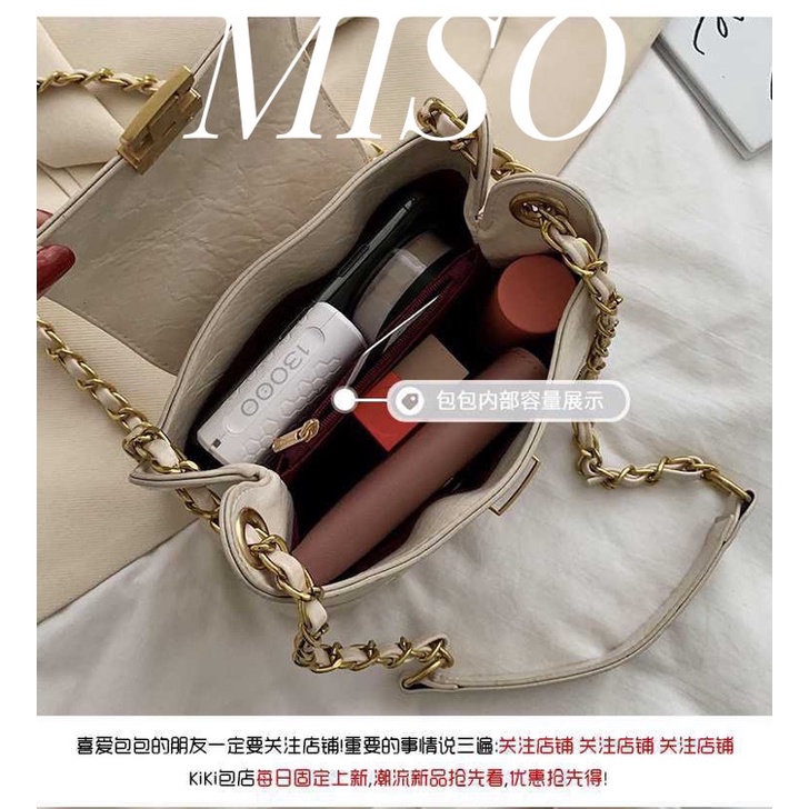 M27 Túi sách nữ đeo vai , đeo chéo nữ ô chám dây đôi có thể điều chỉnh hàng Quảng Châu by MISO