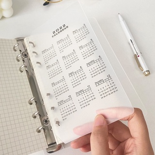 Tờ bìa nhựa dẻo bookmark lịch 2022 (6 lỗ)