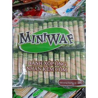 Bánh xốp ống nhân kem cốm túi 330g