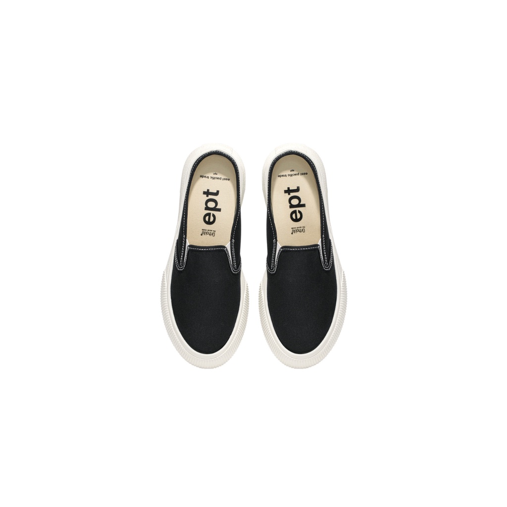 GIẢM SỐC HÀNG TỒN KHO - Giày Lười hiệu EPT - SLIP ON MULE(Black) - Màu đen không dây đế vàng nam nữ [chính hãng]