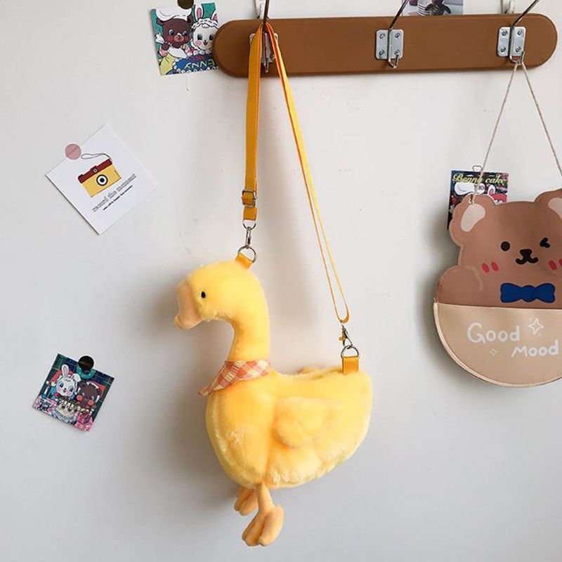 Túi Đeo Chéo Hình Vịt Hoạt Hình Nhồi Bông Ngộ Nghĩnh Đáng Yêu