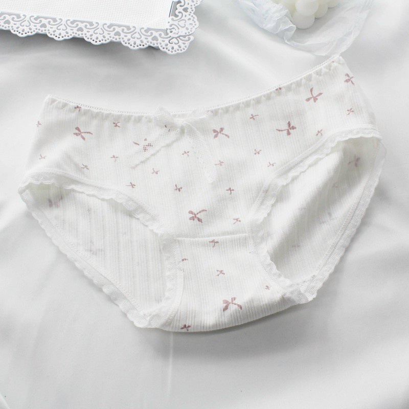 Quần Lót Nữ Cotton Nơ Hồng Dễ Thương Kháng Khuẩn Mềm Min Underwear 250150