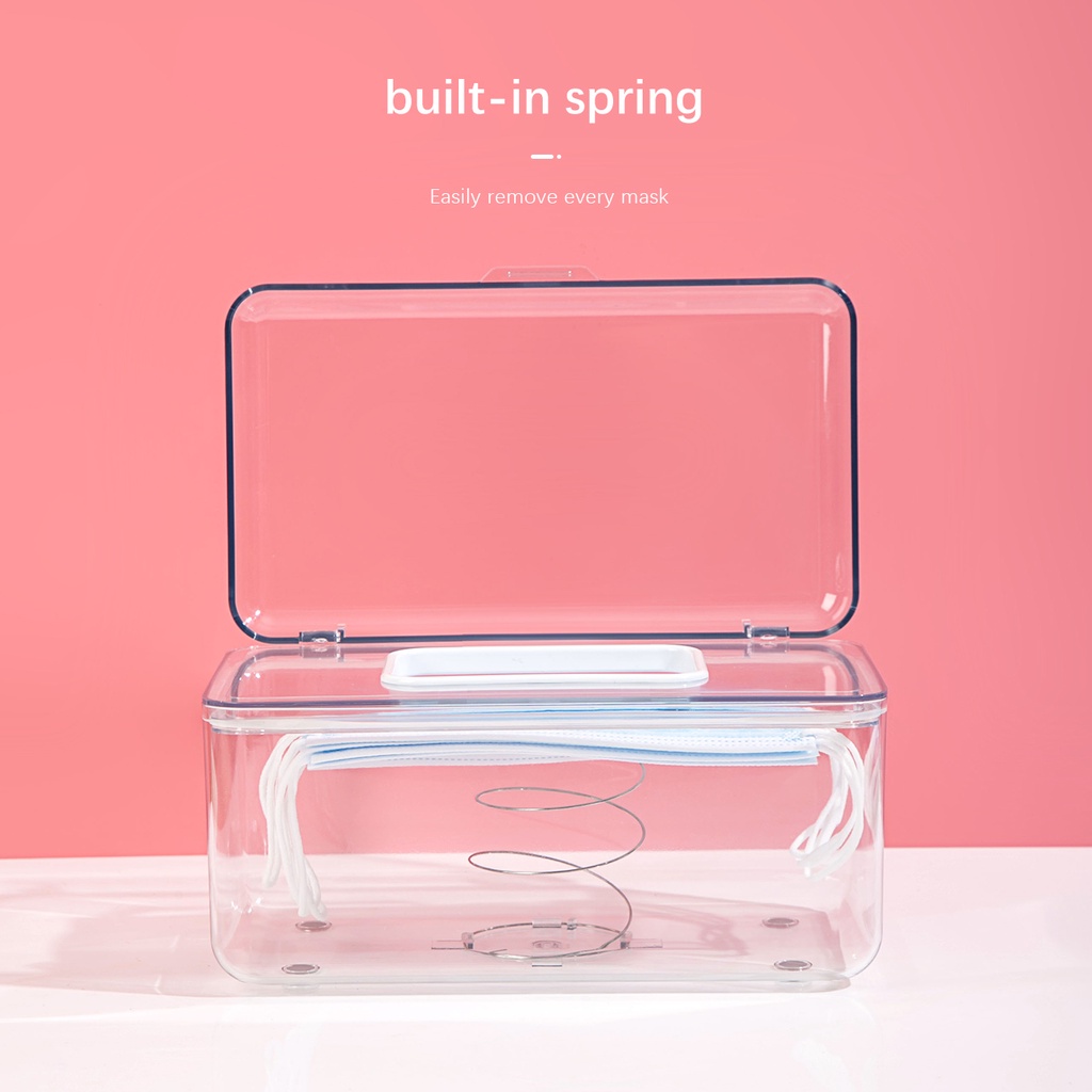 Hộp đựng khẩu trang JUJIAJIA cỡ lớn có nắp đậy chống thấm nước