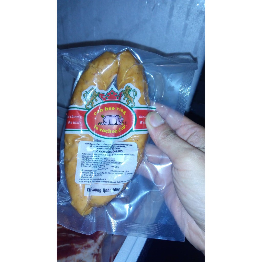 Xúc xích đức - SMOKED GERMAN SAUSAGE -  2 cái - 165gr/ bao