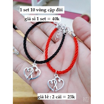Sỉ vòng tay trái tim cặp đôi : 10 vòng giá 40k ( chỉ 4k / 1vòng ) [ Mua sỉ sll xin liên hệ shopee ]