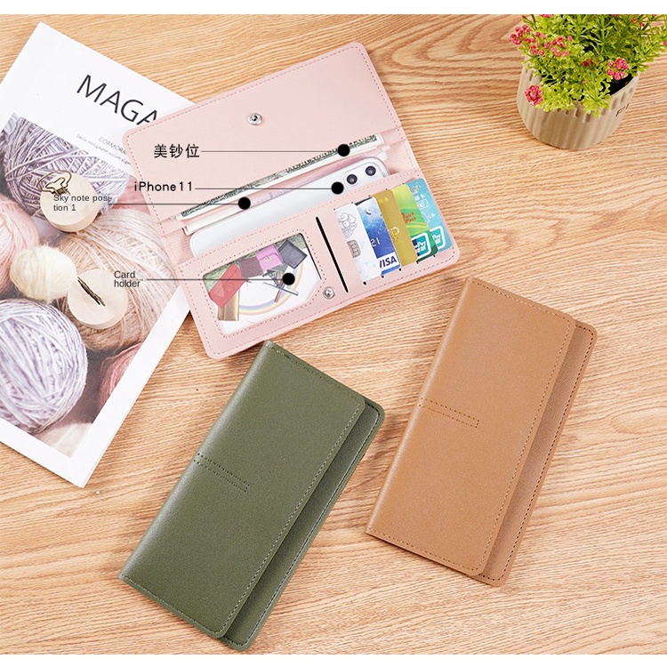 Ví dài đựng thẻ tiền xu đa năng thời trang đơn giản 2022 dành cho nữ