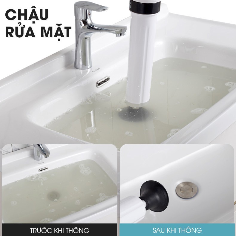 Súng Thông Tắc Bồn Cầu, Bồn Rửa Chén, Dụng Cụ Thông Cống, Bồn Rửa Mặt, Áp Suất Nén Tới 8kg Tiện Lợi Nhanh Chóng