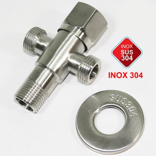 Van T cầu inox 304 giảm áp 2 nhánh nước ra