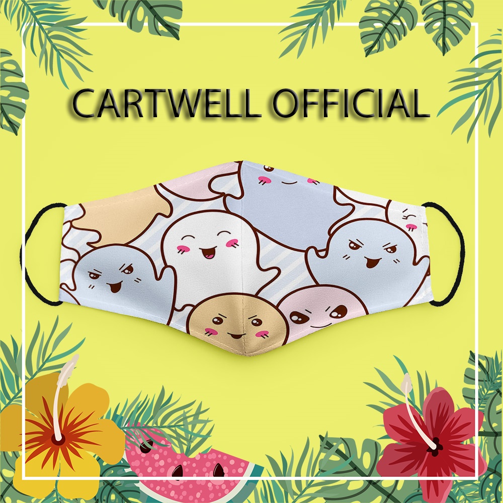 Khẩu trang thú cưng đáng yêu cute cho bé hoạt hình trẻ em Hình Đẹp CARTWELL bảo vệ toàn diện dây đeo mềm vải cotton 100%