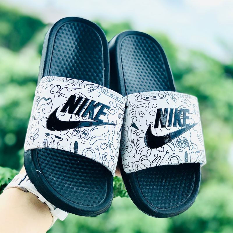 Dép unisex 𝐍𝐈𝐊𝐄 ❤️FREESHIP + Tăng 1-2 size❤️ dép nk quai ngang thể thao nam nữ in nike nhiều màu, tem tag mac đây đủ