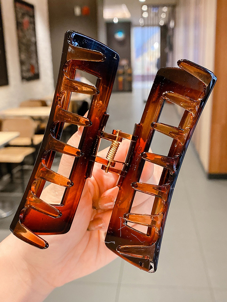 Kẹp tóc acrylic thiết kế dáng vuông phong cách vintage thời trang