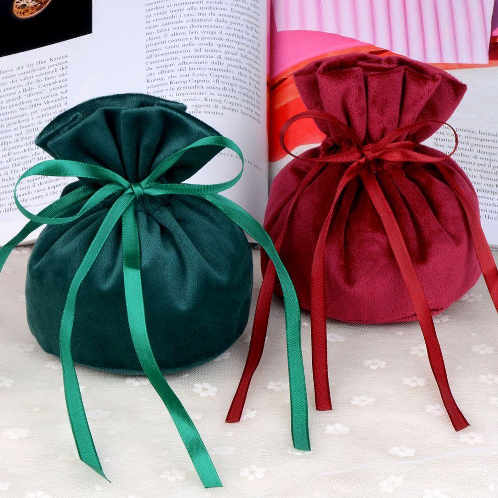 Túi Dây Rút Bằng Nhung 13x15cm Đựng Tai Nghe / Quà Cưới Tiện Dụng