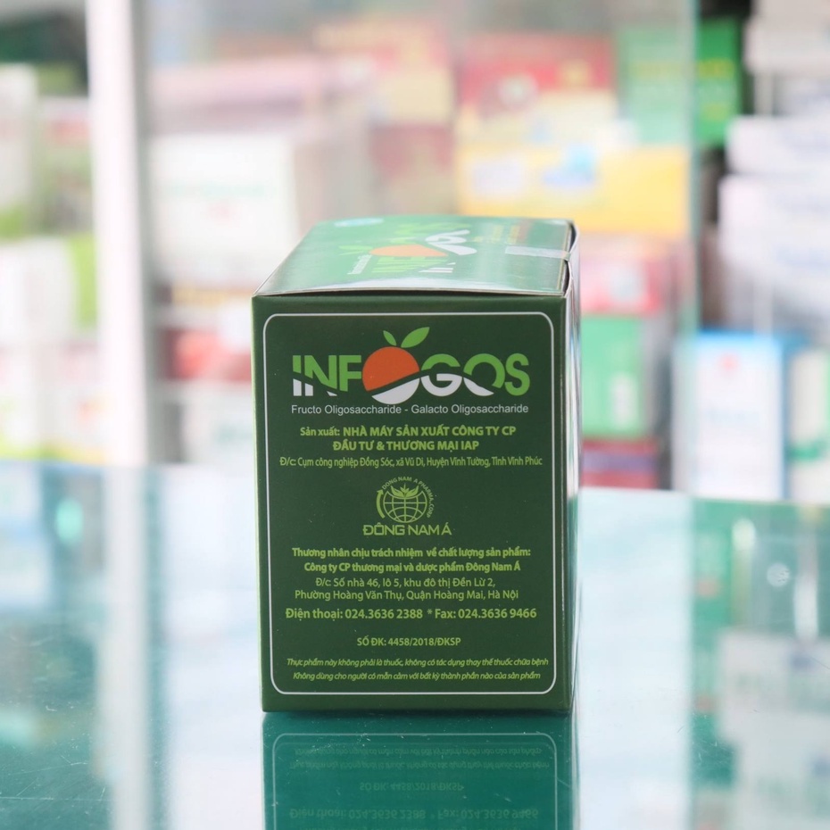 Infogos - Hỗ trợ bổ sung chất xơ, giảm táo bón cho người lớn và trẻ em (Hộp 30 gói x 3g)