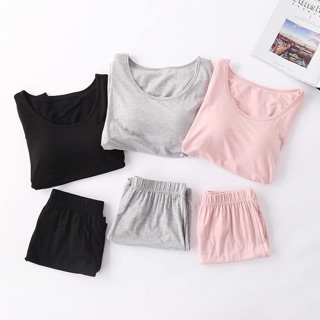 Bộ mặc nhà kèm bra xuất Nhật