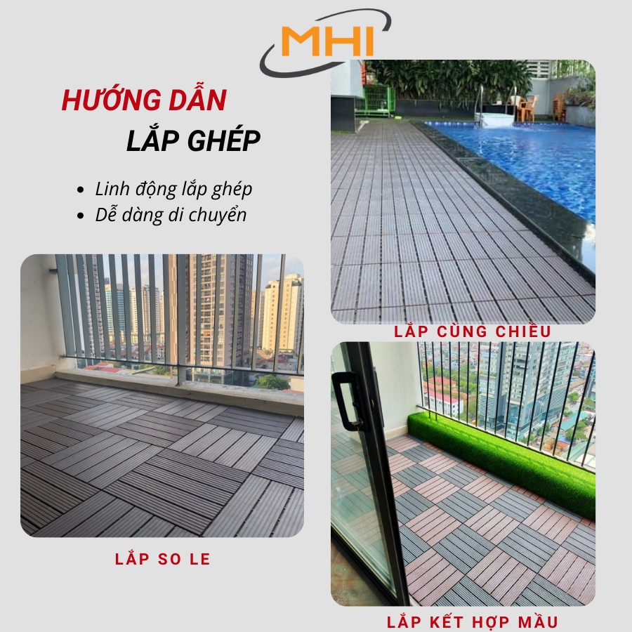 Vỉ nhựa lót sàn MHI - SPECIAL - Vật liệu lát sàn ban công, bể bơi, sân vườn, sân thượng, quán cafe...