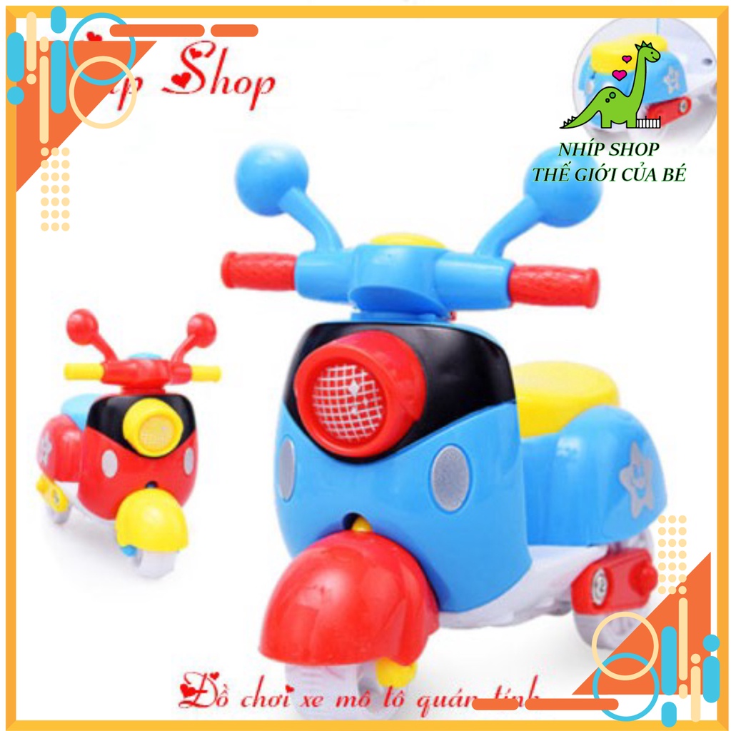 Xe máy Scooter cho bé - Đồ chơi trẻ em xe Moto tay ga mô phỏng bánh đà quán tính Đồ chơi trẻ em