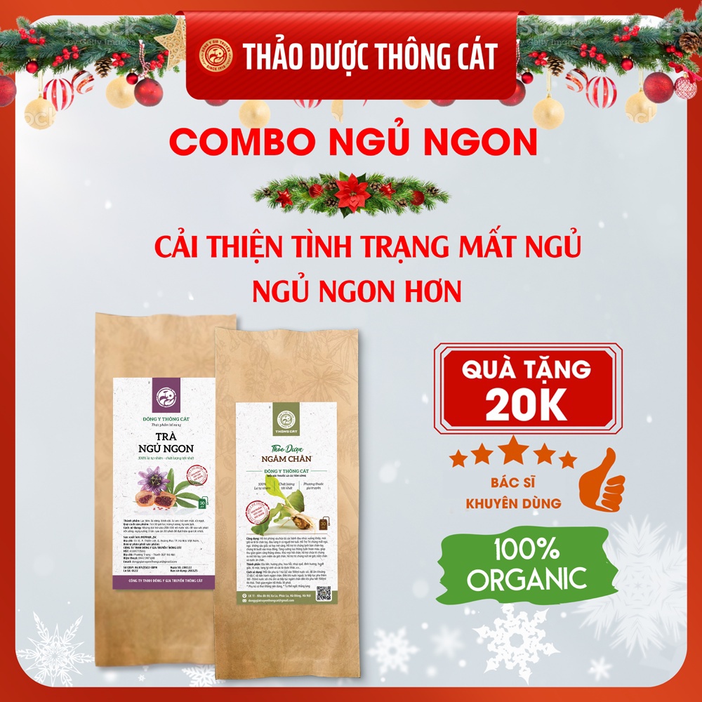 Combo trà mất ngủ ngủ ngon an thần cải thiện tình trạng mất ngủ, khó ngủ, ăn ngủ ngon hơn - Thảo mộc túi lọc Thông Cát