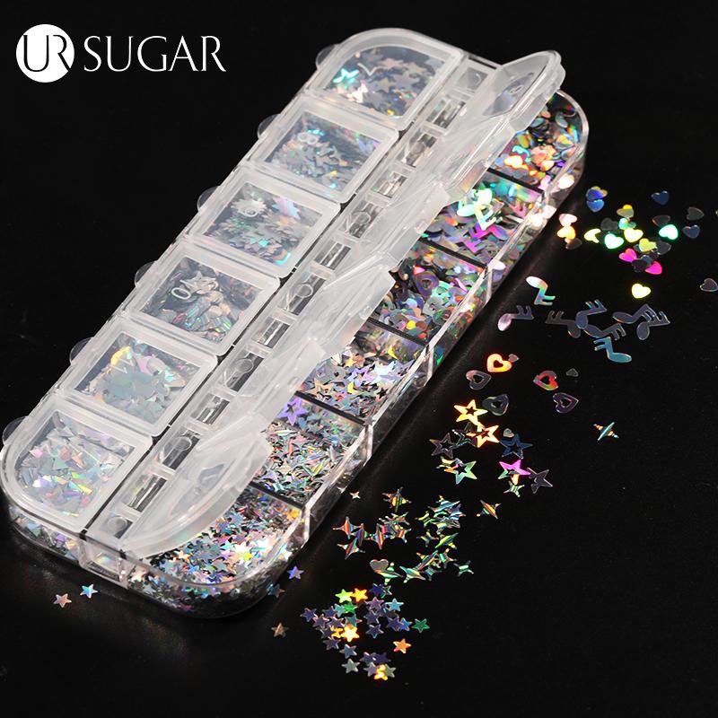 Hộp Kim Tuyến UR SUGAR Nhiều Màu Sắc Trang Trí Móng Tay Nghệ Thuật