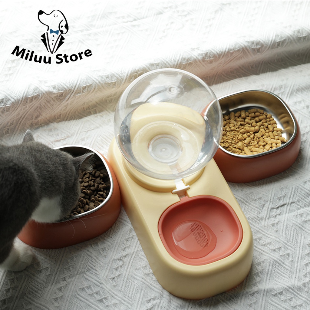 Bát Ăn Bình Cấp Nước Tự Động Cho Chó Mèo - Bát Ăn Bình Cấp Nước Tự Động Cho Chó Mèo Dung Tích Lớn Miluu Store (PKW21)
